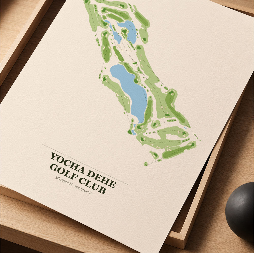 Yocha Dehe Golf Course Map Print Poster | California USA Golf Wall Art
