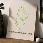 Grayhawk Golf Course Map Print Poster | Arizona USA Golf Wall Art
