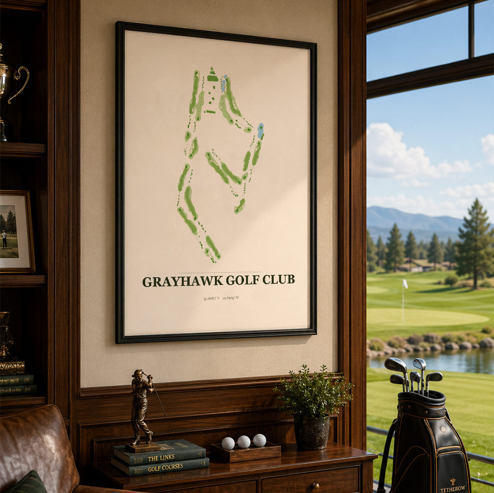 Grayhawk Golf Course Map Print Poster | Arizona USA Golf Wall Art