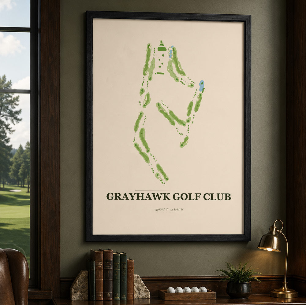 Grayhawk Golf Course Map Print Poster | Arizona USA Golf Wall Art
