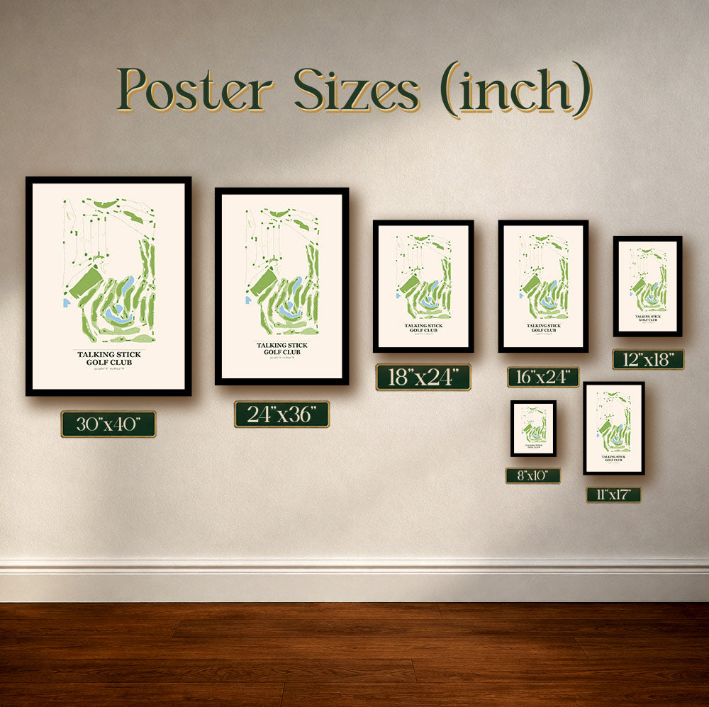 Talking Stick Golf Course Map Print Poster | Arizona USA Golf Wall Art