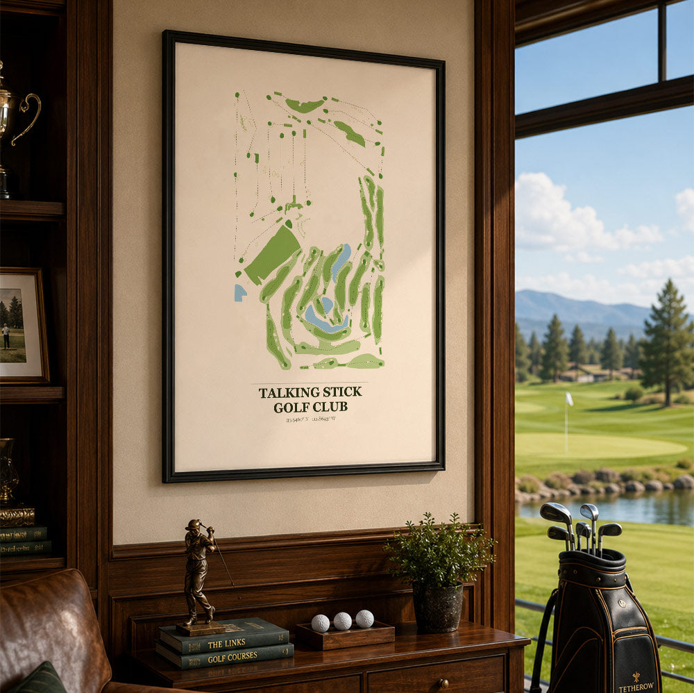 Talking Stick Golf Course Map Print Poster | Arizona USA Golf Wall Art
