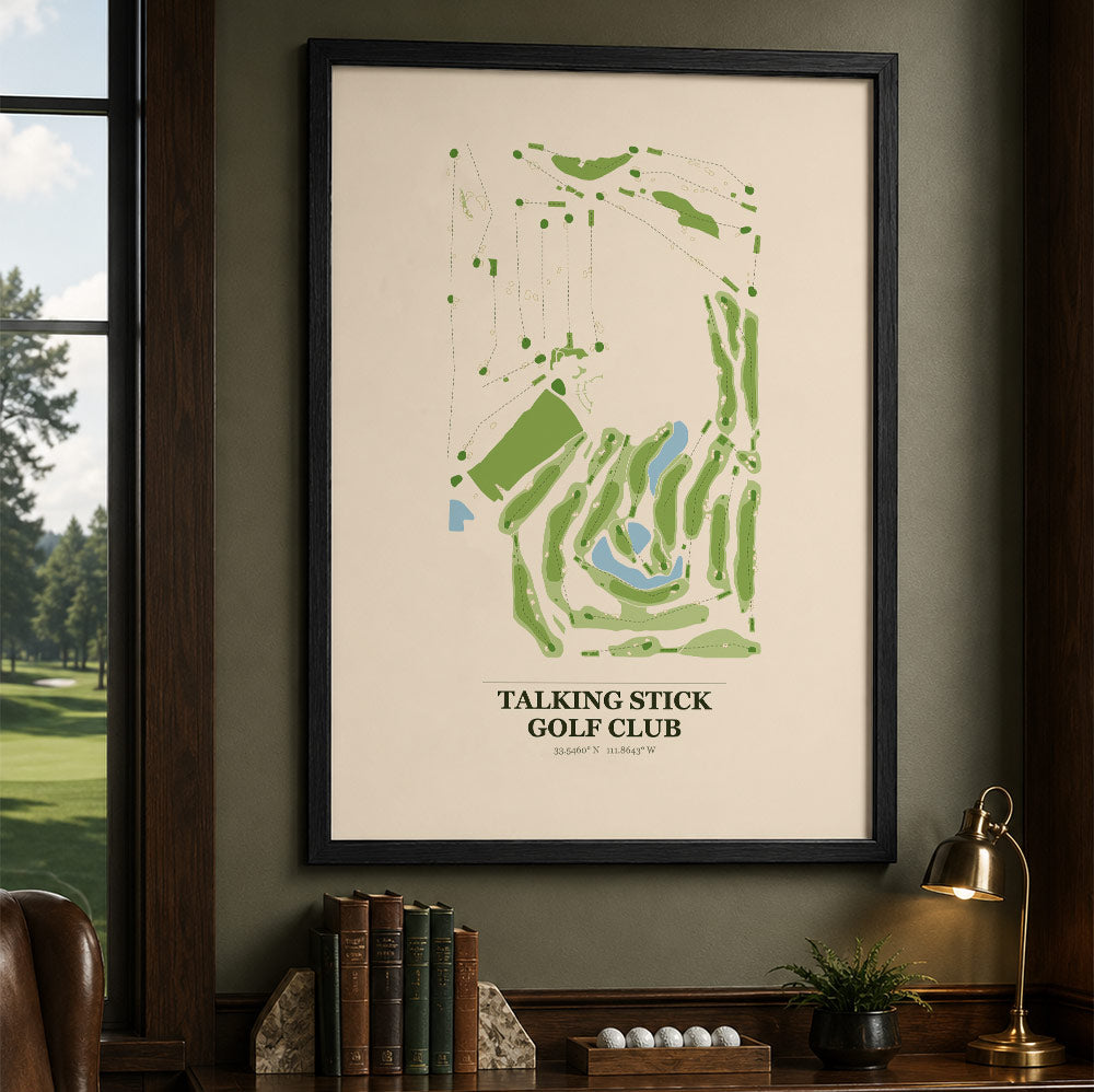 Talking Stick Golf Course Map Print Poster | Arizona USA Golf Wall Art