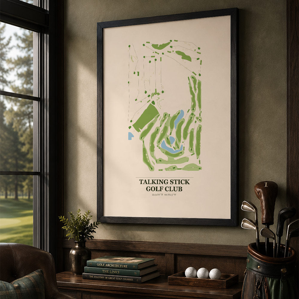 Talking Stick Golf Course Map Print Poster | Arizona USA Golf Wall Art