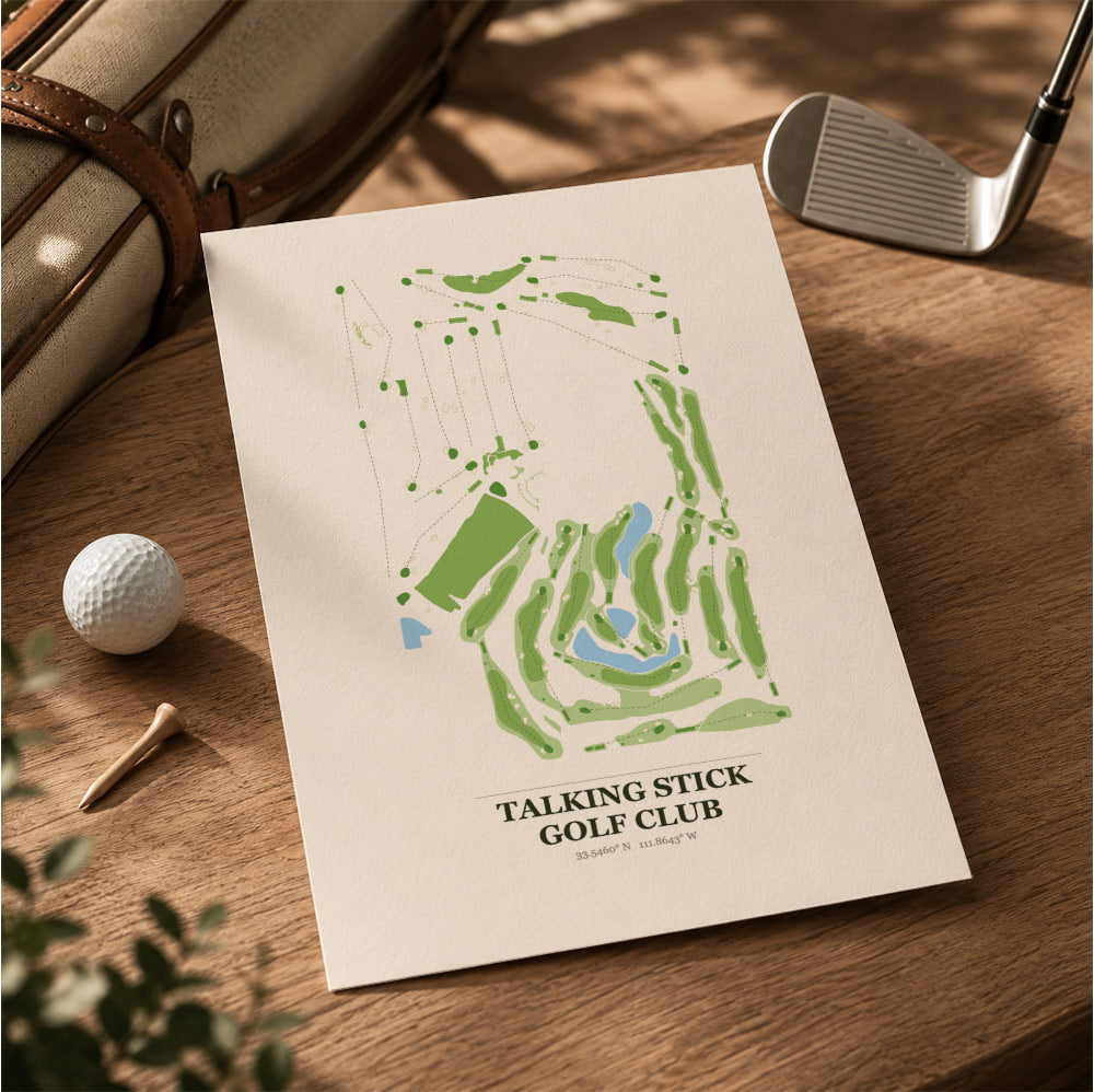 Talking Stick Golf Course Map Print Poster | Arizona USA Golf Wall Art
