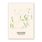 Pronghorn golf course map print poster, Colorado USA golf wall art