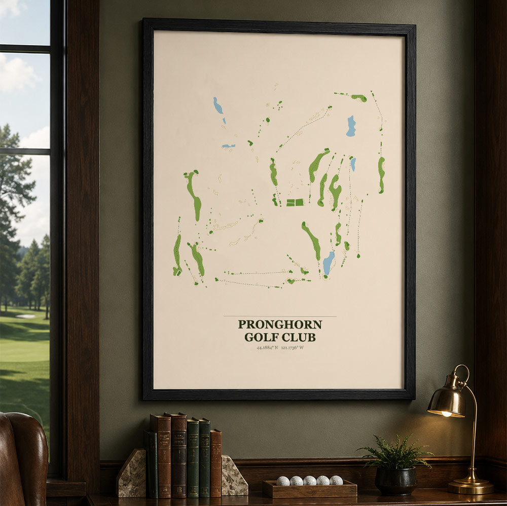 Pronghorn Golf Course Map Print Poster | Colorado USA Golf Wall Art