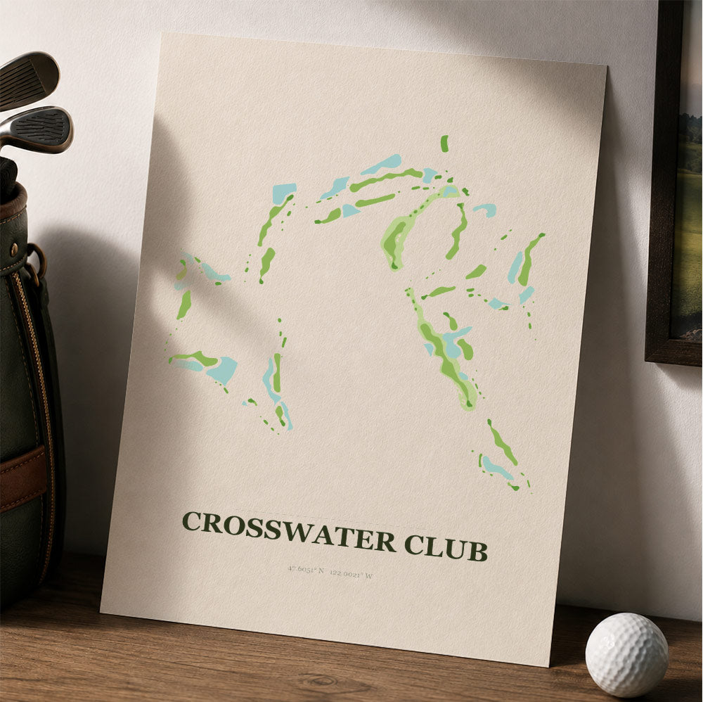 Crosswater Club Golf Course Map Print Poster | California USA Golf Wall Art
