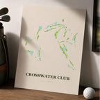 Crosswater Club Golf Course Map Print Poster | California USA Golf Wall Art