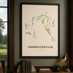 Crosswater Club Golf Course Map Print Poster | California USA Golf Wall Art
