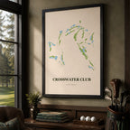 Crosswater Club Golf Course Map Print Poster | California USA Golf Wall Art