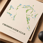 Crosswater Club Golf Course Map Print Poster | California USA Golf Wall Art