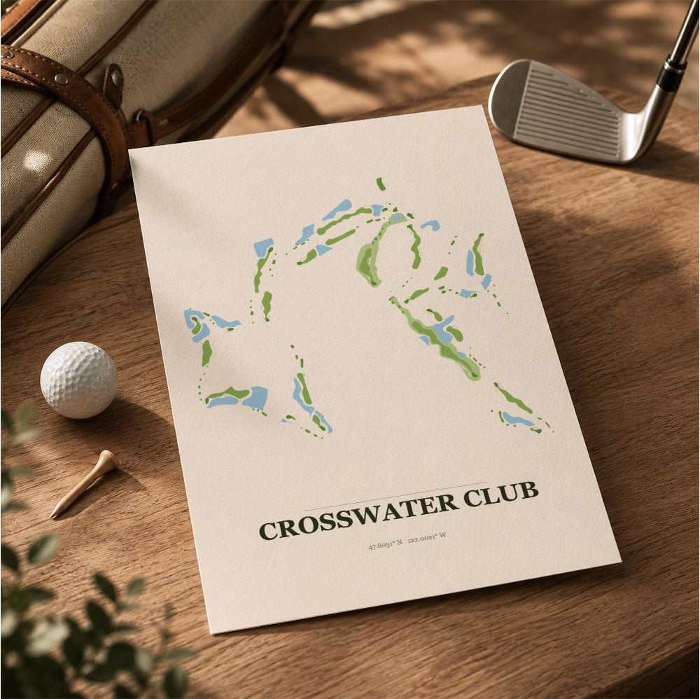 Crosswater Club Golf Course Map Print Poster | California USA Golf Wall Art