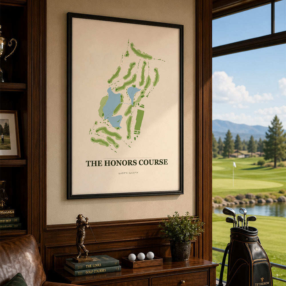 The Honors Golf Course Map Print Poster | Tennessee USA Golf Wall Art
