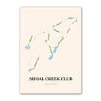 Shoal Creek Club golf course map print poster, Florida USA golf wall art