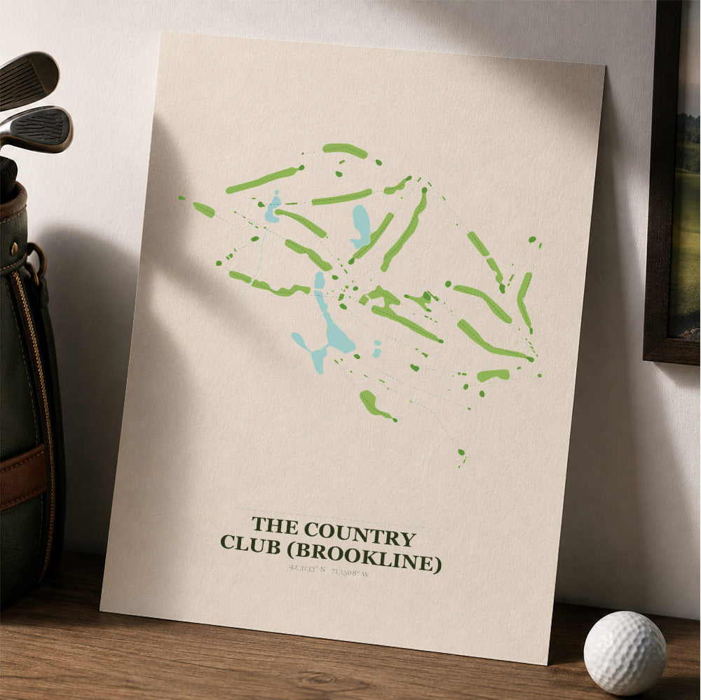The Country Club (Brookline) Golf Course Map Print Poster | Massachusetts USA Golf Wall Art