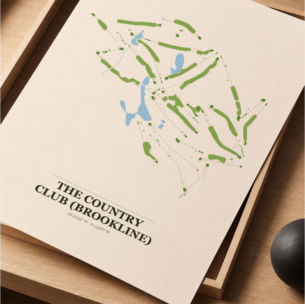 The Country Club (Brookline) Golf Course Map Print Poster | Massachusetts USA Golf Wall Art