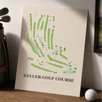 Keller Golf Course Map Print Poster | Illinois USA Golf Wall Art