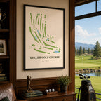 Keller Golf Course Map Print Poster | Illinois USA Golf Wall Art