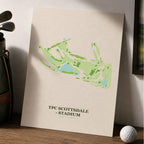 TPC Scottsdale - Stadium Golf Course Map Print Poster | Arizona USA Golf Wall Art