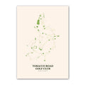 Tobacco Road golf course map print poster, North Carolina USA golf wall art