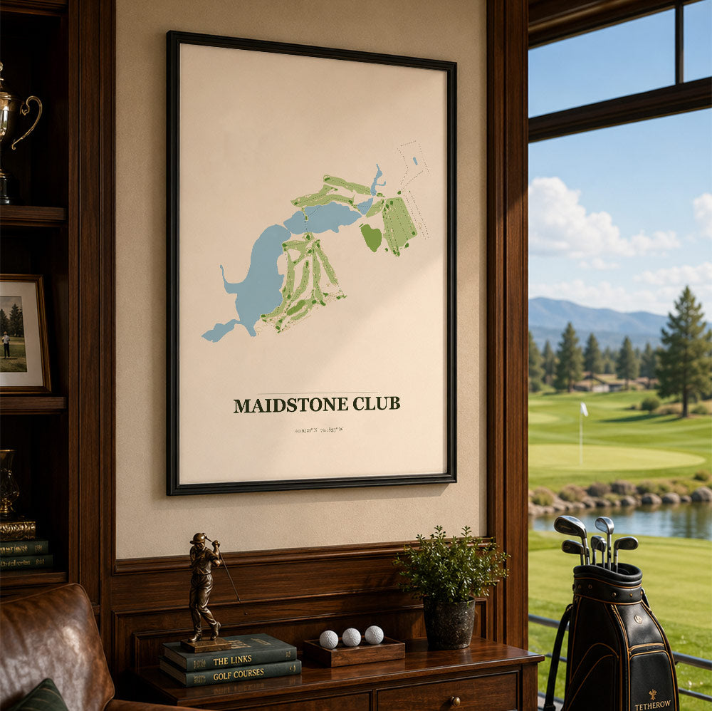 Maidstone Club Golf Course Map Print Poster | New York USA Golf Wall Art