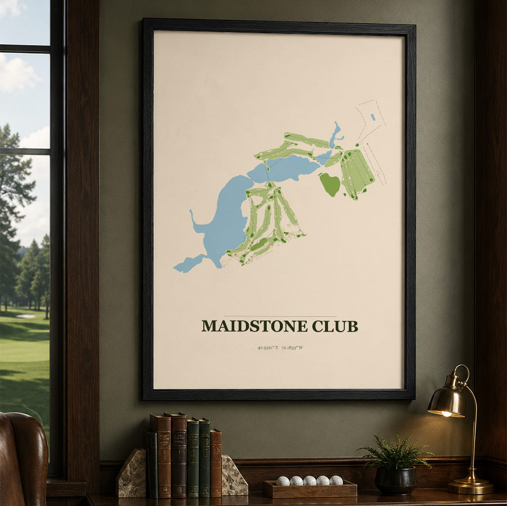 Maidstone Club Golf Course Map Print Poster | New York USA Golf Wall Art