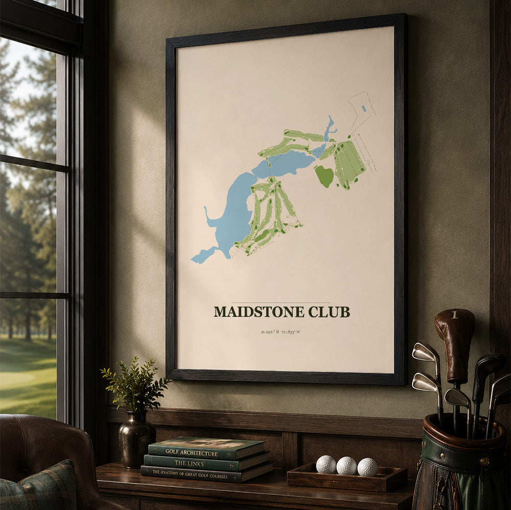 Maidstone Club Golf Course Map Print Poster | New York USA Golf Wall Art