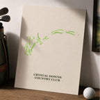 Crystal Downs Country Club Golf Course Map Print Poster | Michigan USA Golf Wall Art