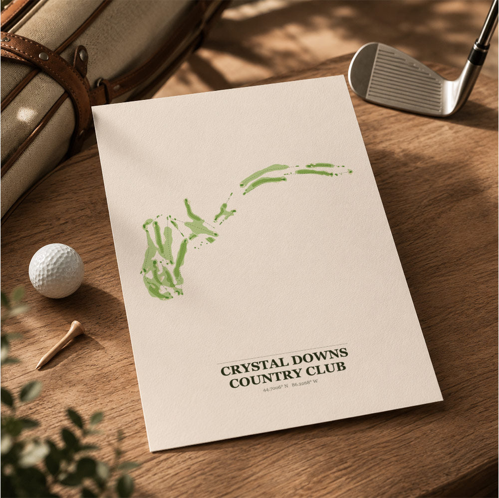 Crystal Downs Country Club Golf Course Map Print Poster | Michigan USA Golf Wall Art