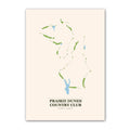 Prairie Dunes Country Club golf course map print poster, Virginia USA golf wall art