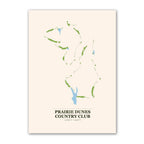 Prairie Dunes Country Club golf course map print poster, Virginia USA golf wall art