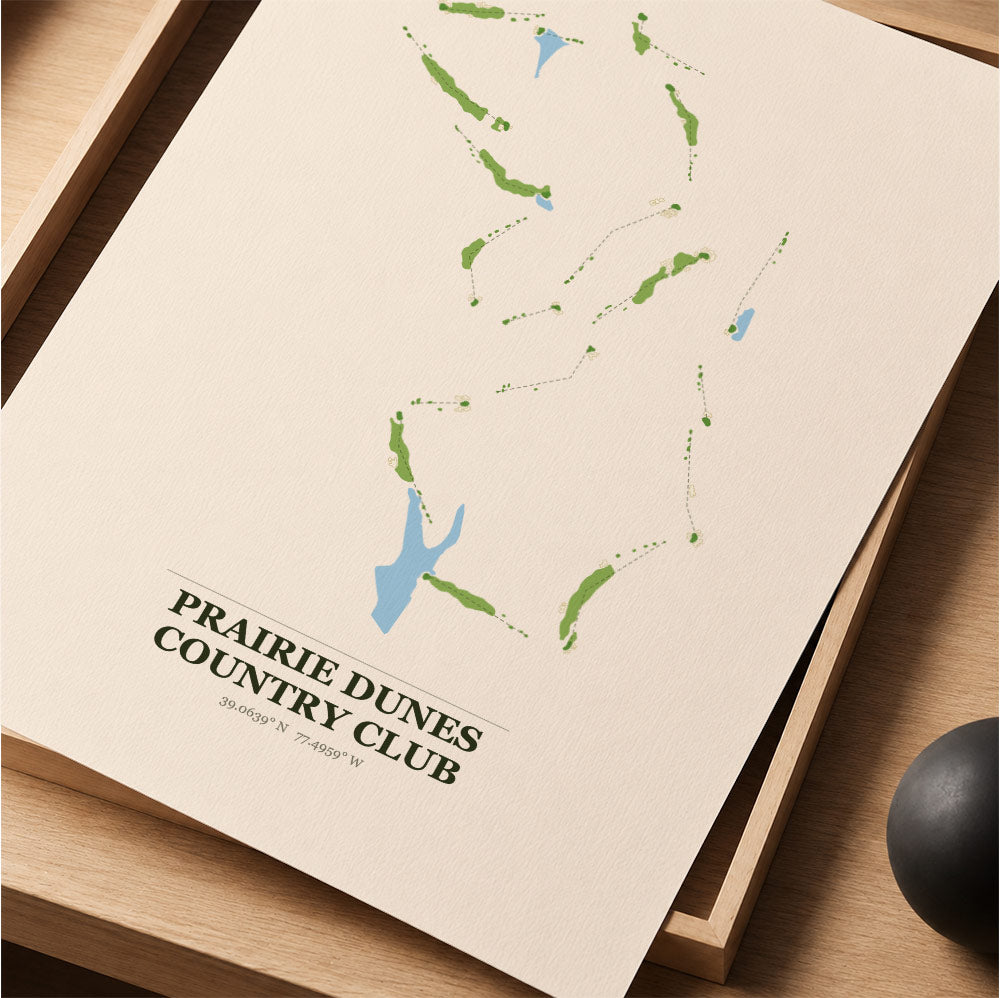 Prairie Dunes Country Club Golf Course Map Print Poster | Virginia USA Golf Wall Art