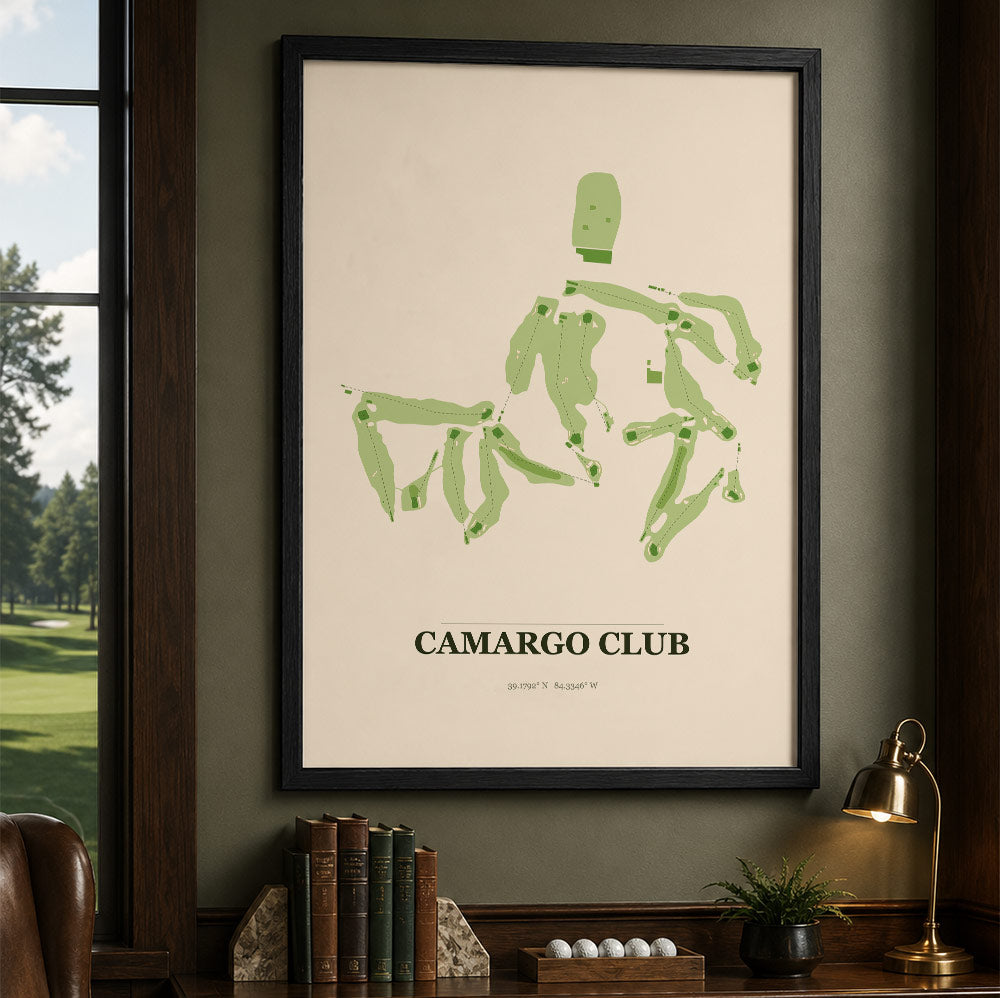 Camargo Club Golf Course Map Print Poster | Ohio USA Golf Wall Art