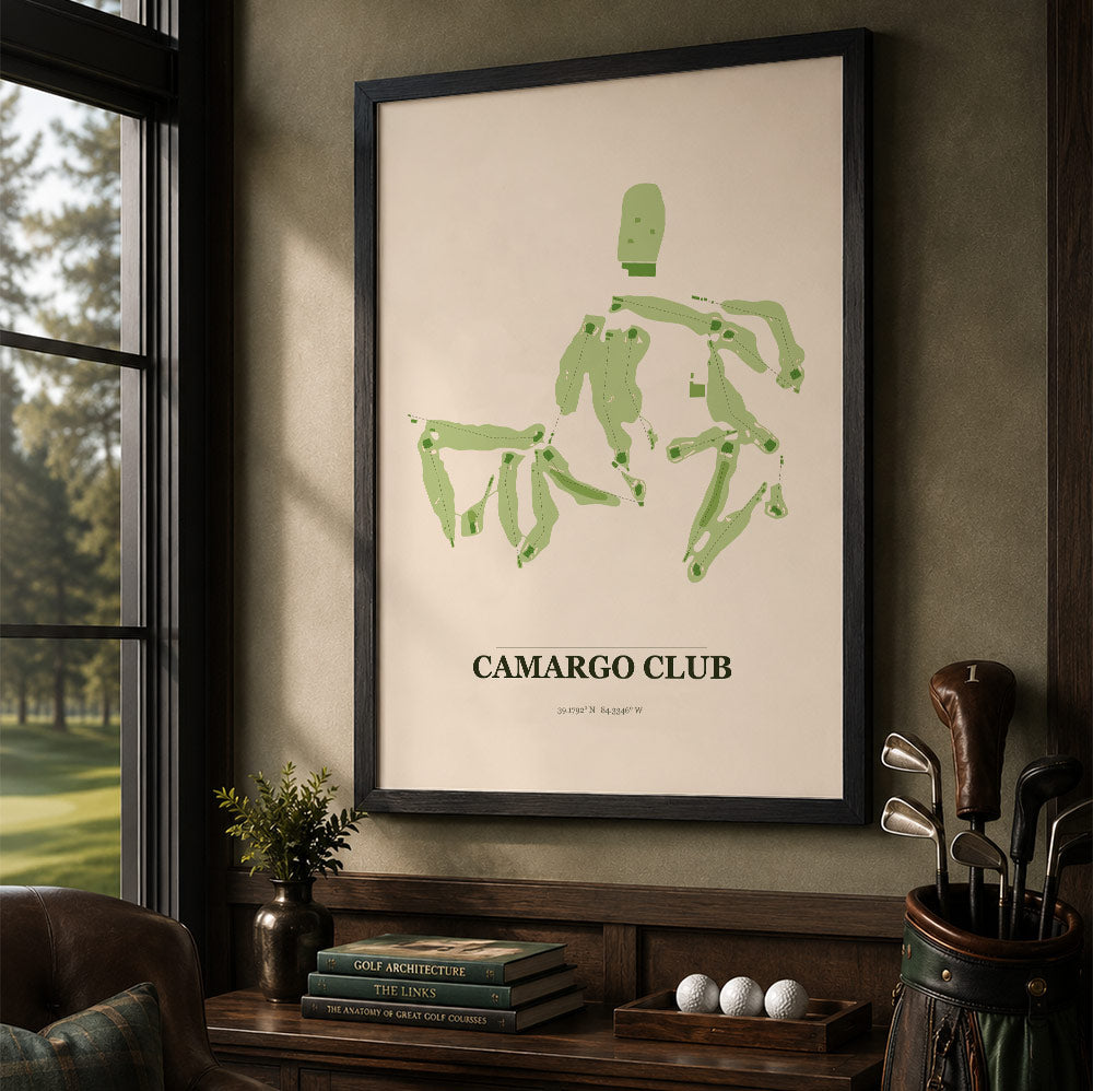 Camargo Club Golf Course Map Print Poster | Ohio USA Golf Wall Art
