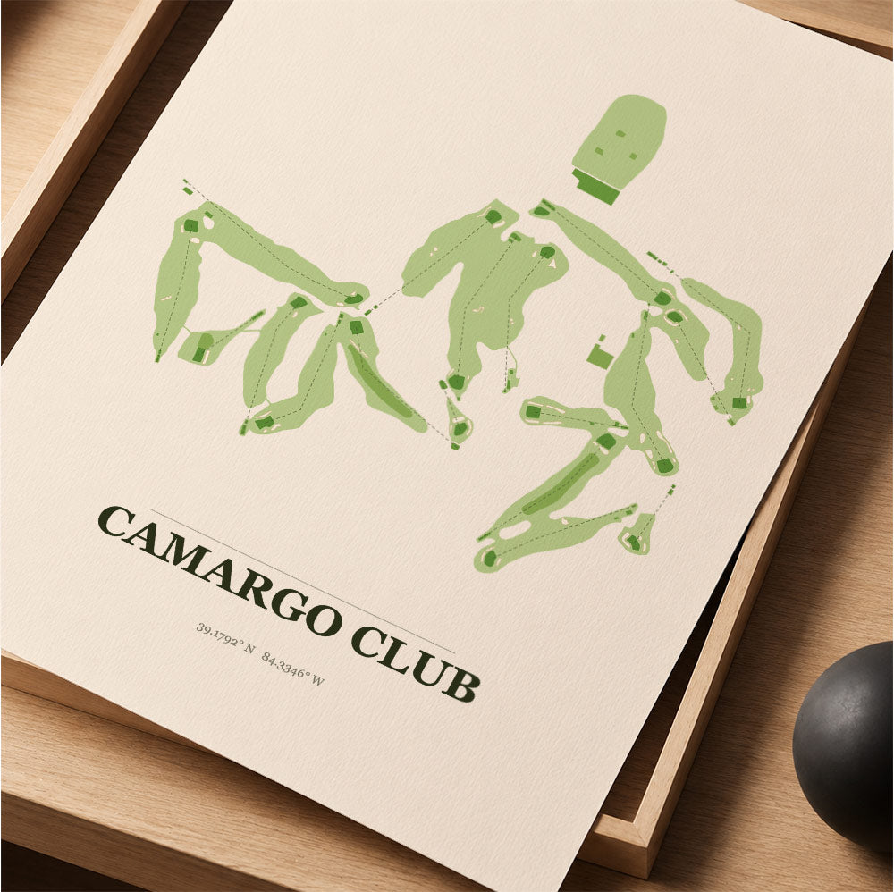 Camargo Club Golf Course Map Print Poster | Ohio USA Golf Wall Art