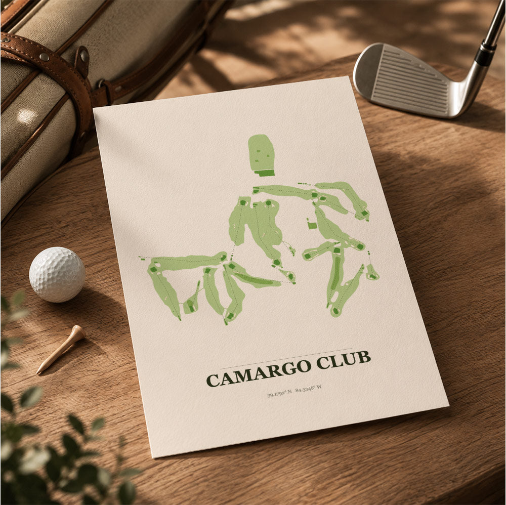 Camargo Club Golf Course Map Print Poster | Ohio USA Golf Wall Art
