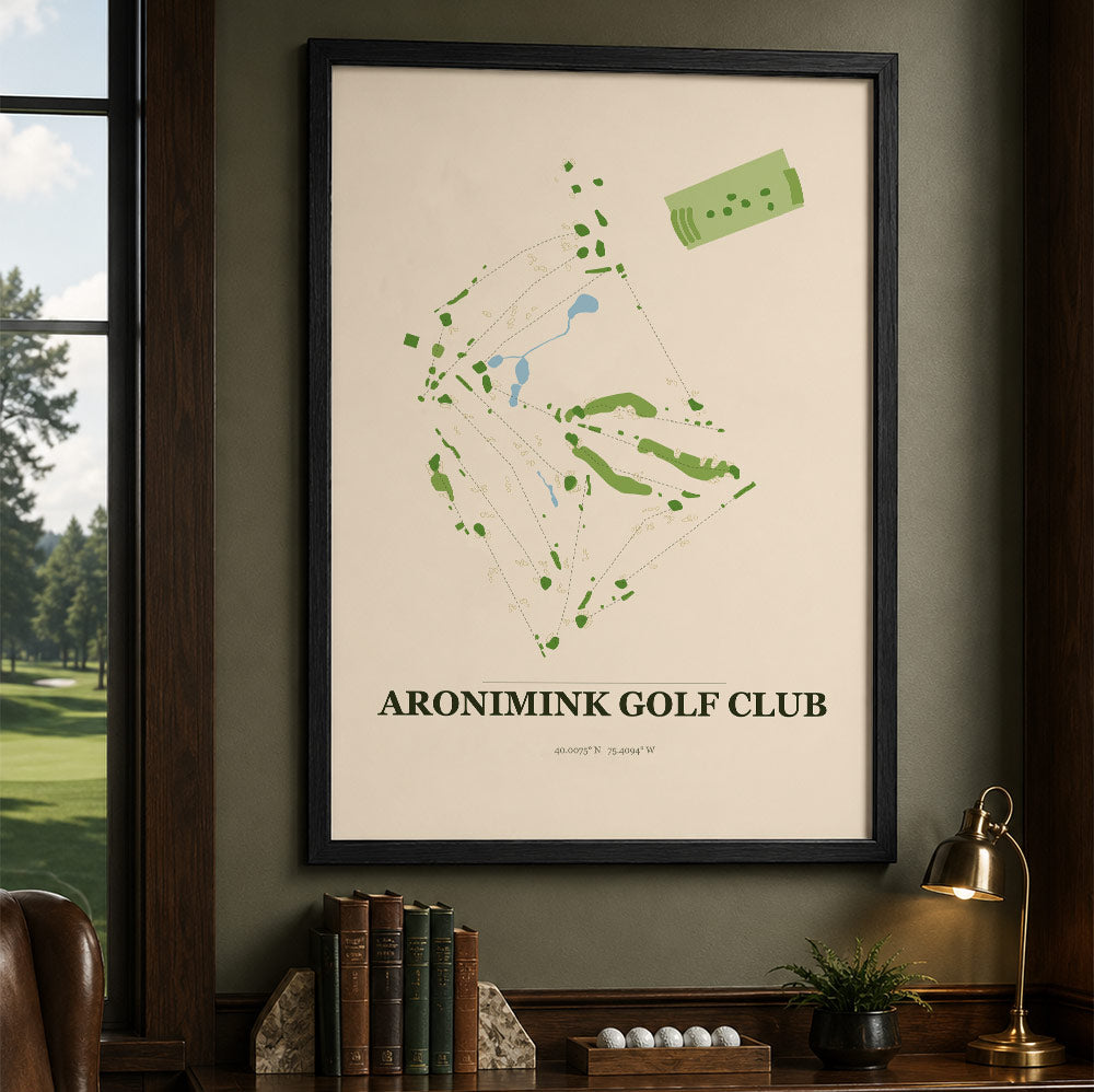 Aronimink Golf Course Map Print Poster | Pennsylvania USA Golf Wall Art