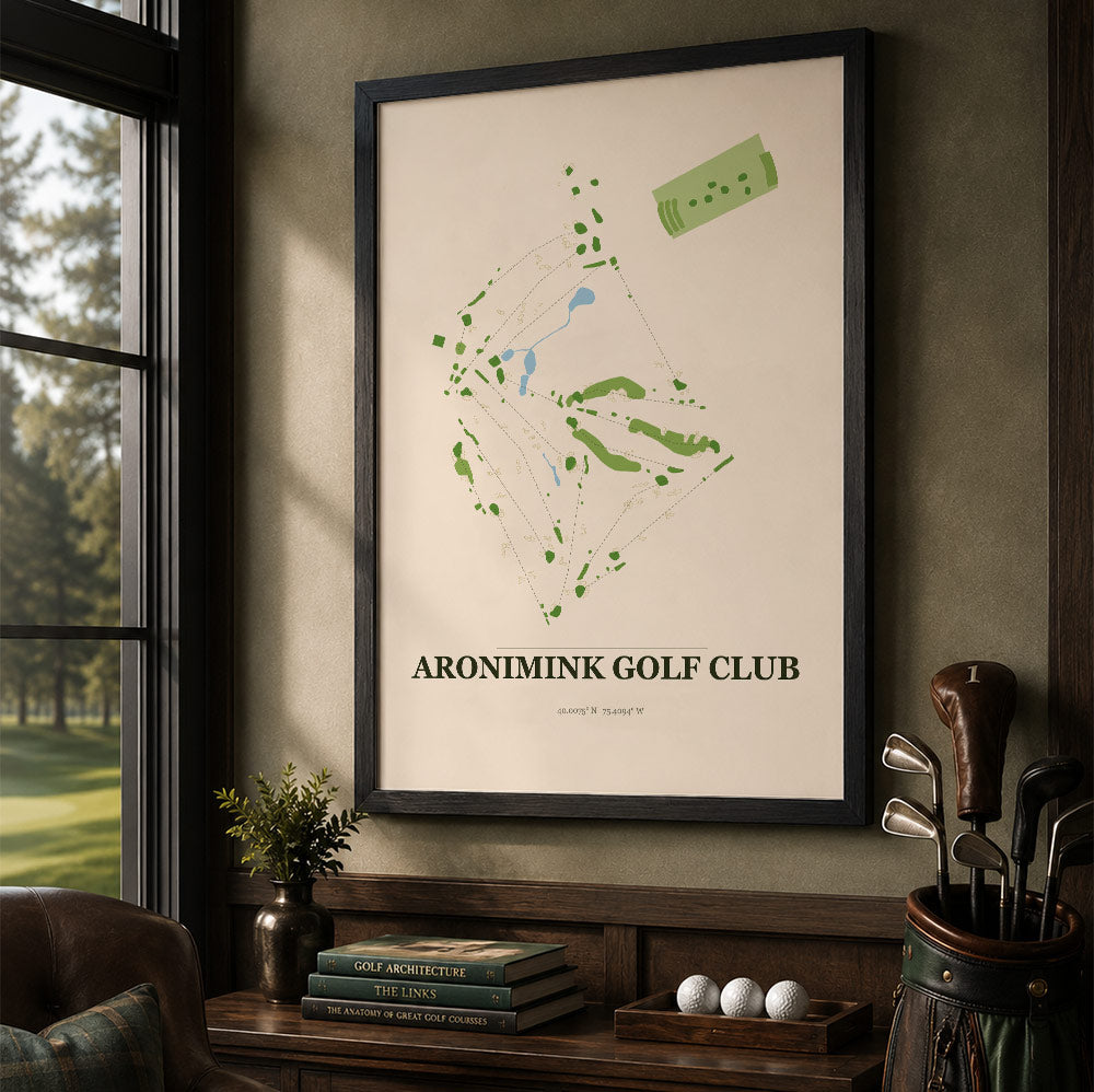 Aronimink Golf Course Map Print Poster | Pennsylvania USA Golf Wall Art