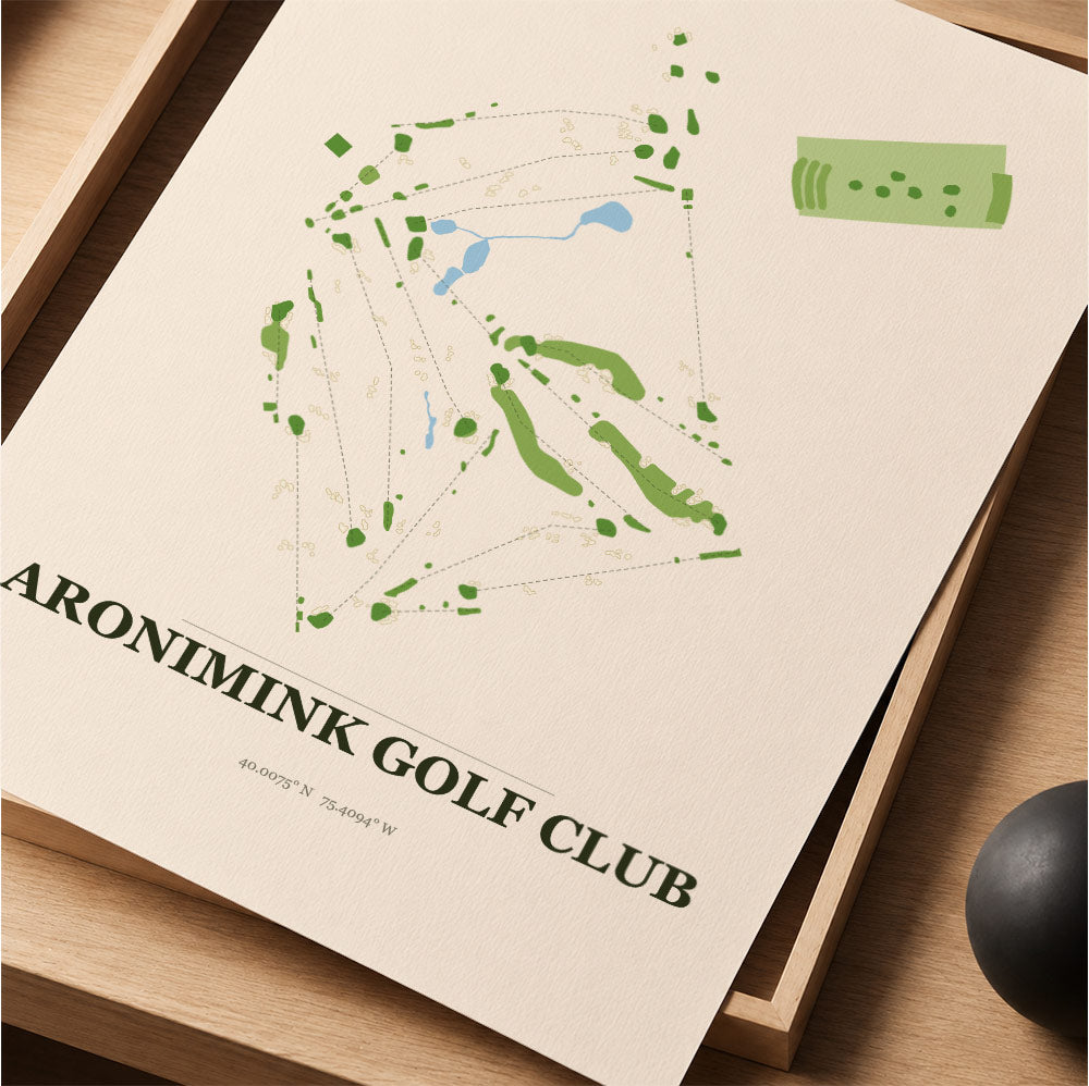 Aronimink Golf Course Map Print Poster | Pennsylvania USA Golf Wall Art