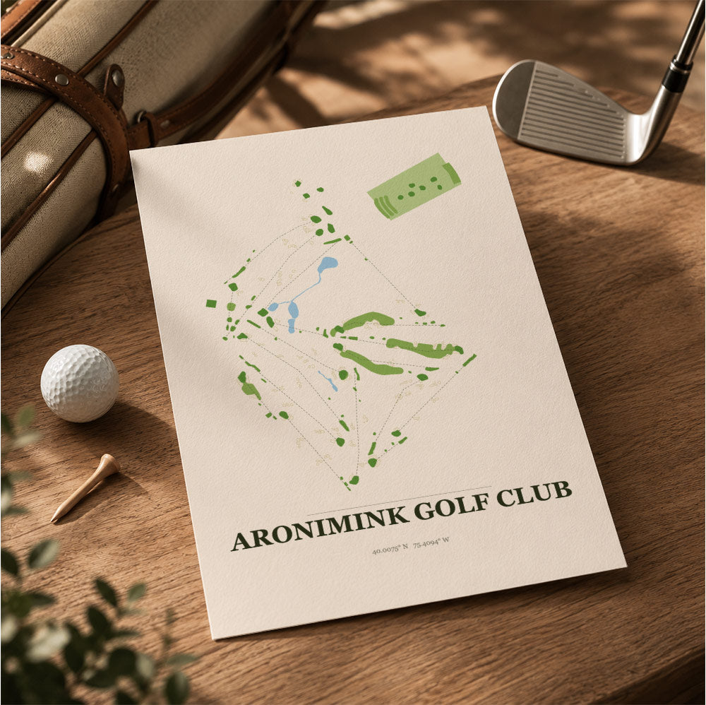 Aronimink Golf Course Map Print Poster | Pennsylvania USA Golf Wall Art