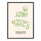 Oakland Hills Country Club course map in Michigan USA