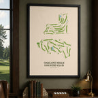 Oakland Hills Country Club Golf Course Map Print Poster | Michigan USA Golf Wall Art