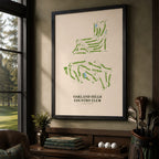 Oakland Hills Country Club Golf Course Map Print Poster | Michigan USA Golf Wall Art