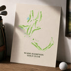 Wade Hampton Golf Course Map Print Poster | North Carolina USA Golf Wall Art