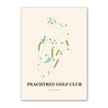 Peachtree golf course map print poster, Georgia USA golf wall art
