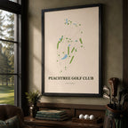 Peachtree Golf Course Map Print Poster | Georgia USA Golf Wall Art