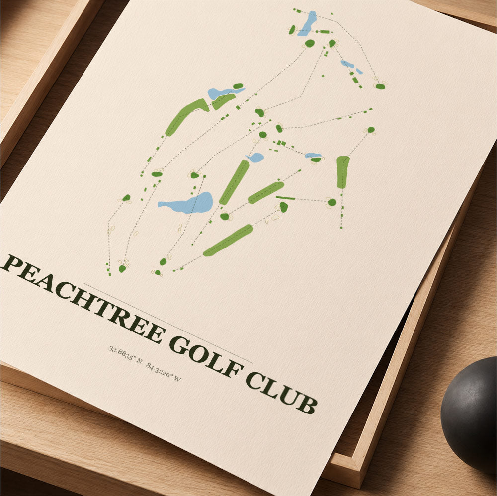 Peachtree Golf Course Map Print Poster | Georgia USA Golf Wall Art
