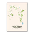 Sleepy Hollow Country Club golf course map print poster, New York USA golf wall art