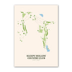 Sleepy Hollow Country Club golf course map print poster, New York USA golf wall art
